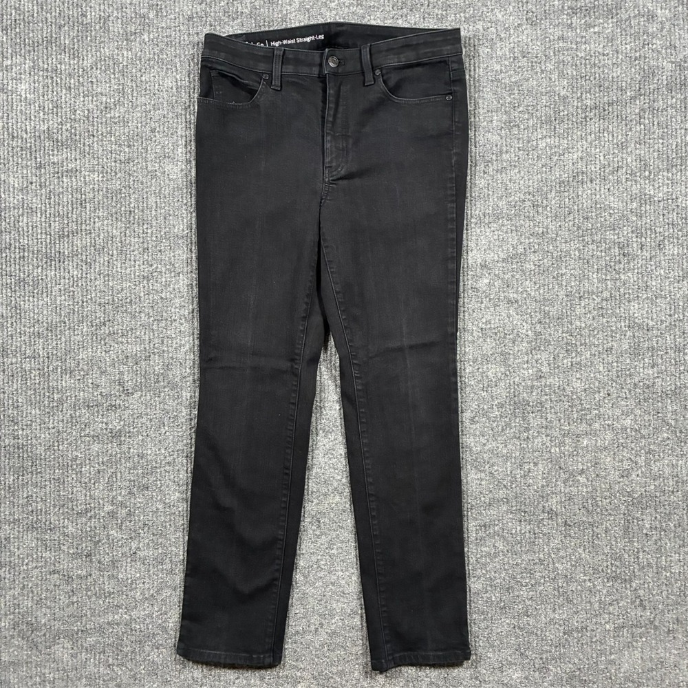 Talbots Flawless High-Waist Straight Leg Jeans Womens Size 6P Black Denim Casual
